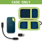 Open navy and green for SanDisk SSD case with drive and cable; case only