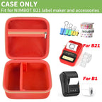 Open red for NIIMBOT B21 and B1 label maker case with mesh pocket and divided interior; case only