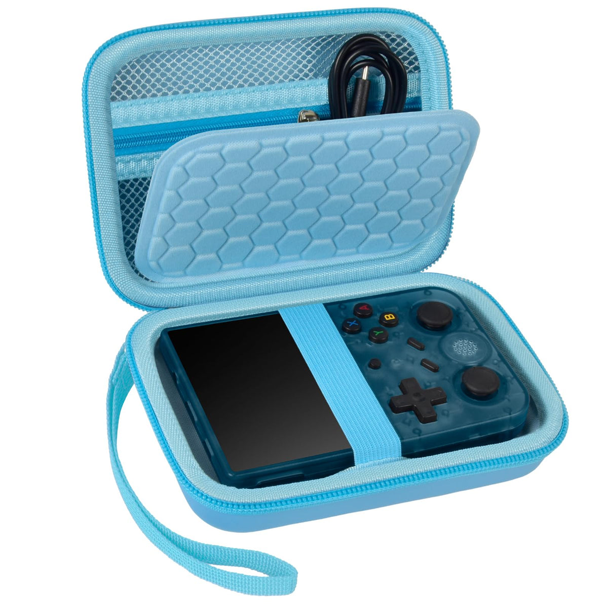 R36S & RG353V Handheld Console Case | ALKOO – Blue / Blue – protective case product view