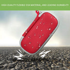 Red for KardiaMobile case demonstrating flexible EVA impact and water-resistant protection