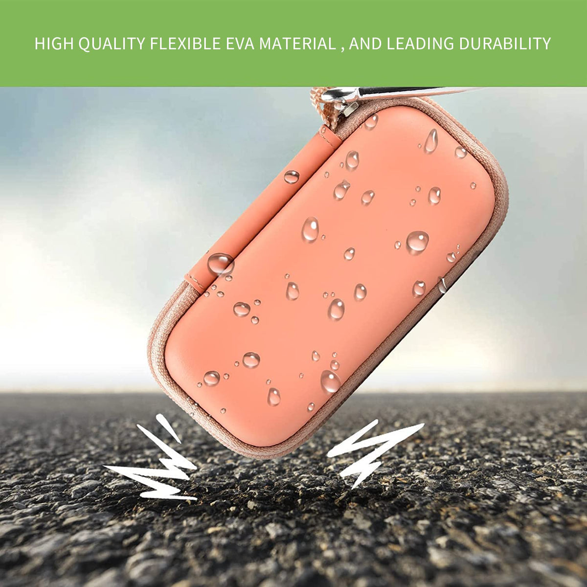 Peach for KardiaMobile case demonstrating flexible EVA impact and water-resistant protection