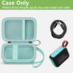 Open mint green for JBL Go speaker case with mesh cable pocket and elastic retaining strap; case only