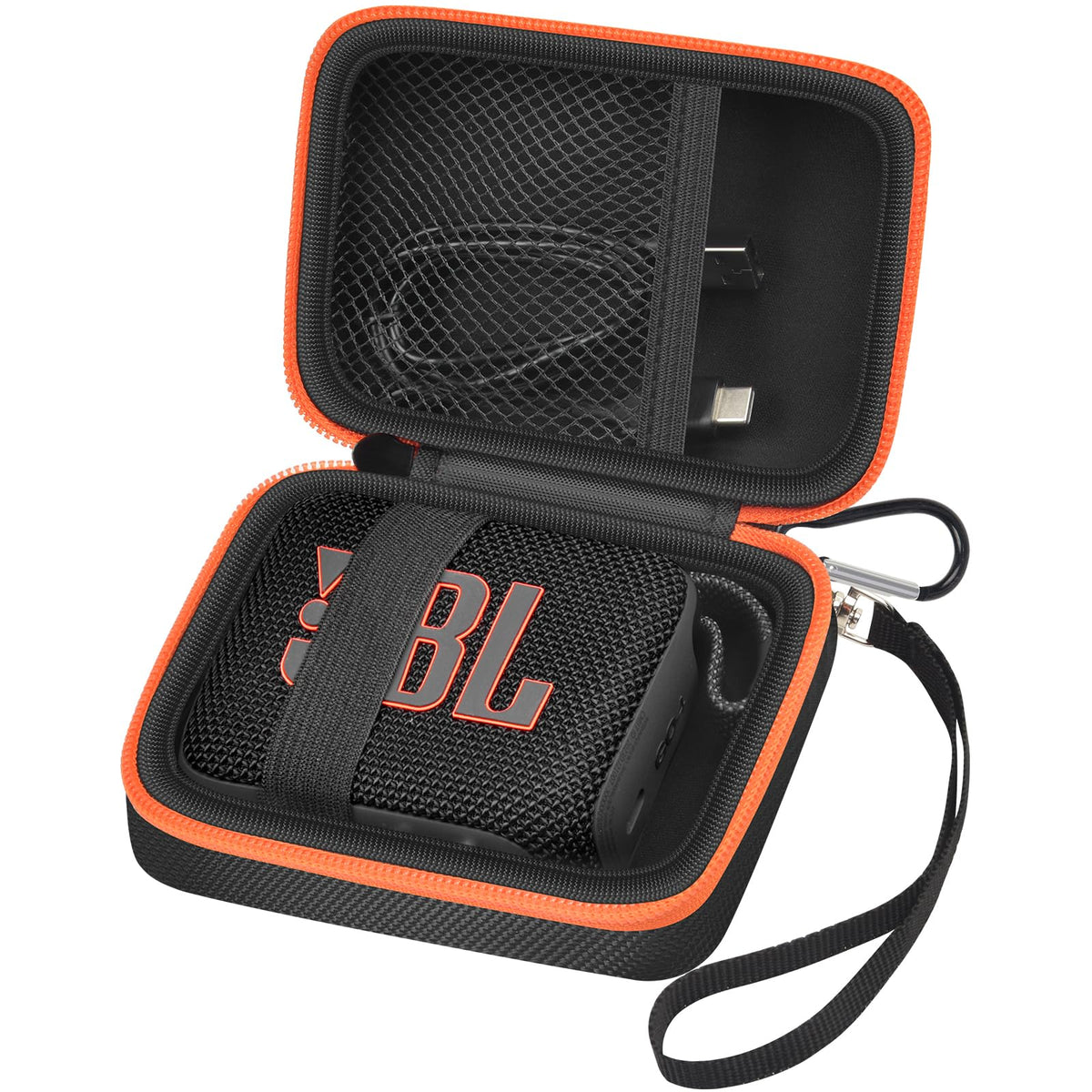 for JBL Go 4, Go 3 & Go 2 Speaker Case | ALKOO – Black – protective case product view