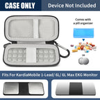 Black for KardiaMobile case with mesh pocket, sensor area, and accessory compartments; case only