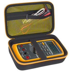 for Fluke Digital Multimeter Carrying Case | ALKOO – for 87v / Black + Yellow Pocket – protective case product view