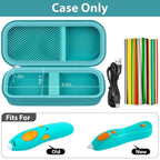 Open teal for 3Doodler Start+ pen case with mesh filament pocket and elastic straps; case only
