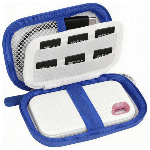 for SanDisk Extreme Portable SSD Case | ALKOO – White with SD Card Pocket – protective case product view