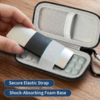 Black for KardiaMobile case with secure elastic strap and shock-absorbing foam base