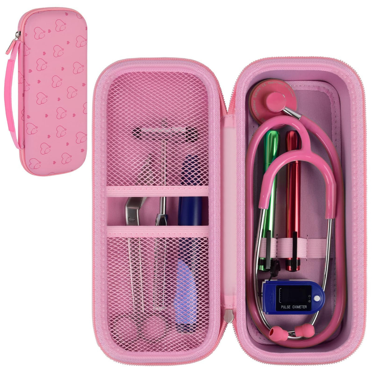 Stethoscope Case for Littmann, for MDF & for Omron | ALKOO – Pink – protective case product view
