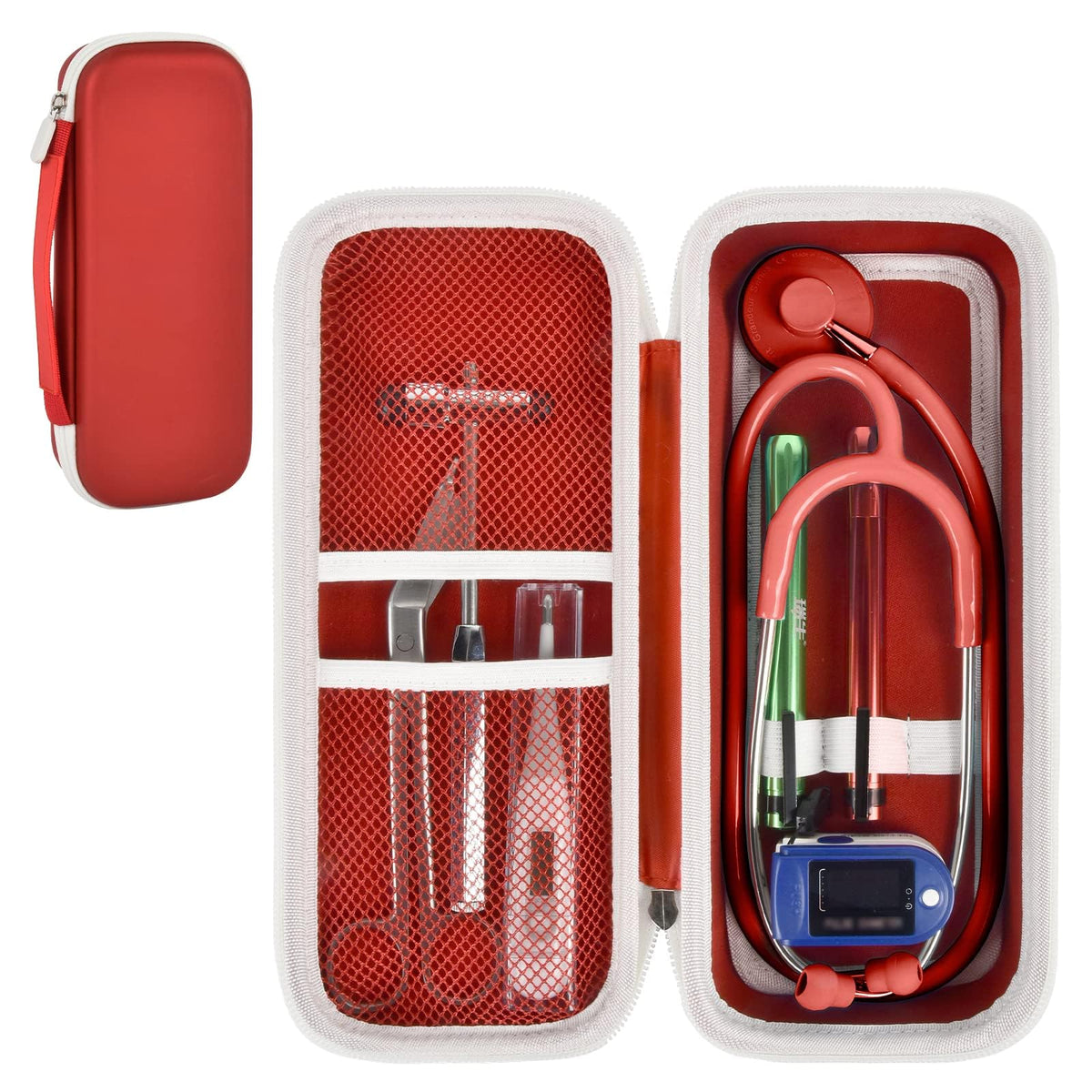Stethoscope Case for Littmann, for MDF & for Omron | ALKOO – Red – protective case product view