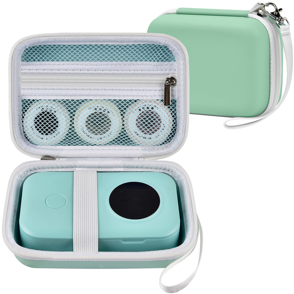 for Phomemo & for NIIMBOT Label Maker Case | ALKOO – Green – protective case product view