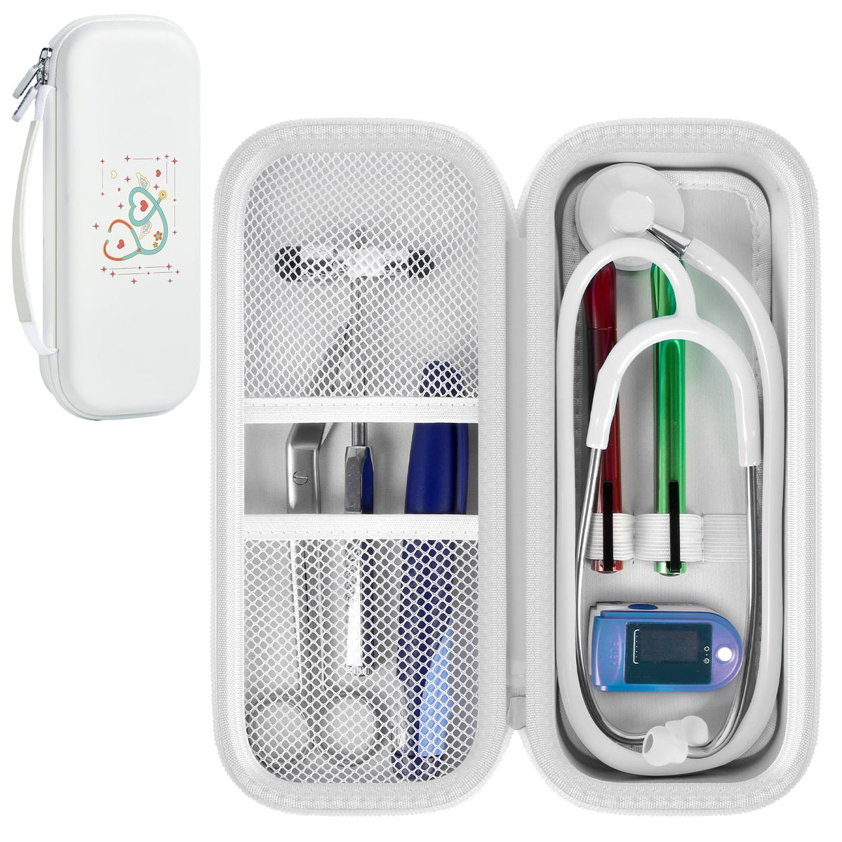 Stethoscope Case for Littmann, for MDF & for Omron | ALKOO – Ivory – protective case product view