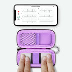 for KardiaMobile 6L device used inside the open purple travel case without removal