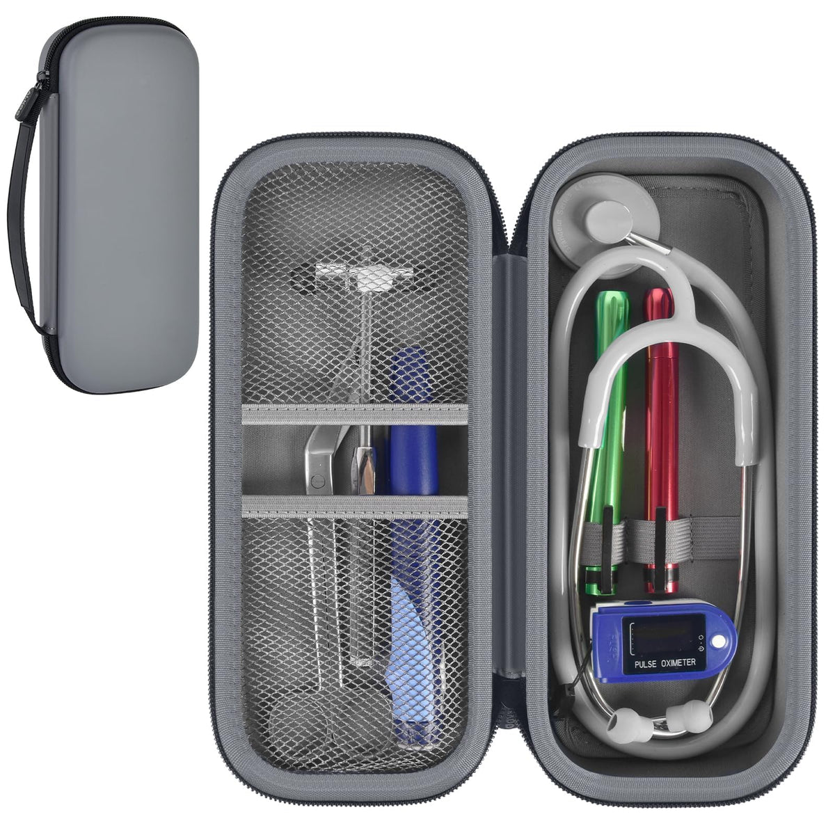 Stethoscope Case for Littmann, for MDF & for Omron | ALKOO – Grey – protective case product view