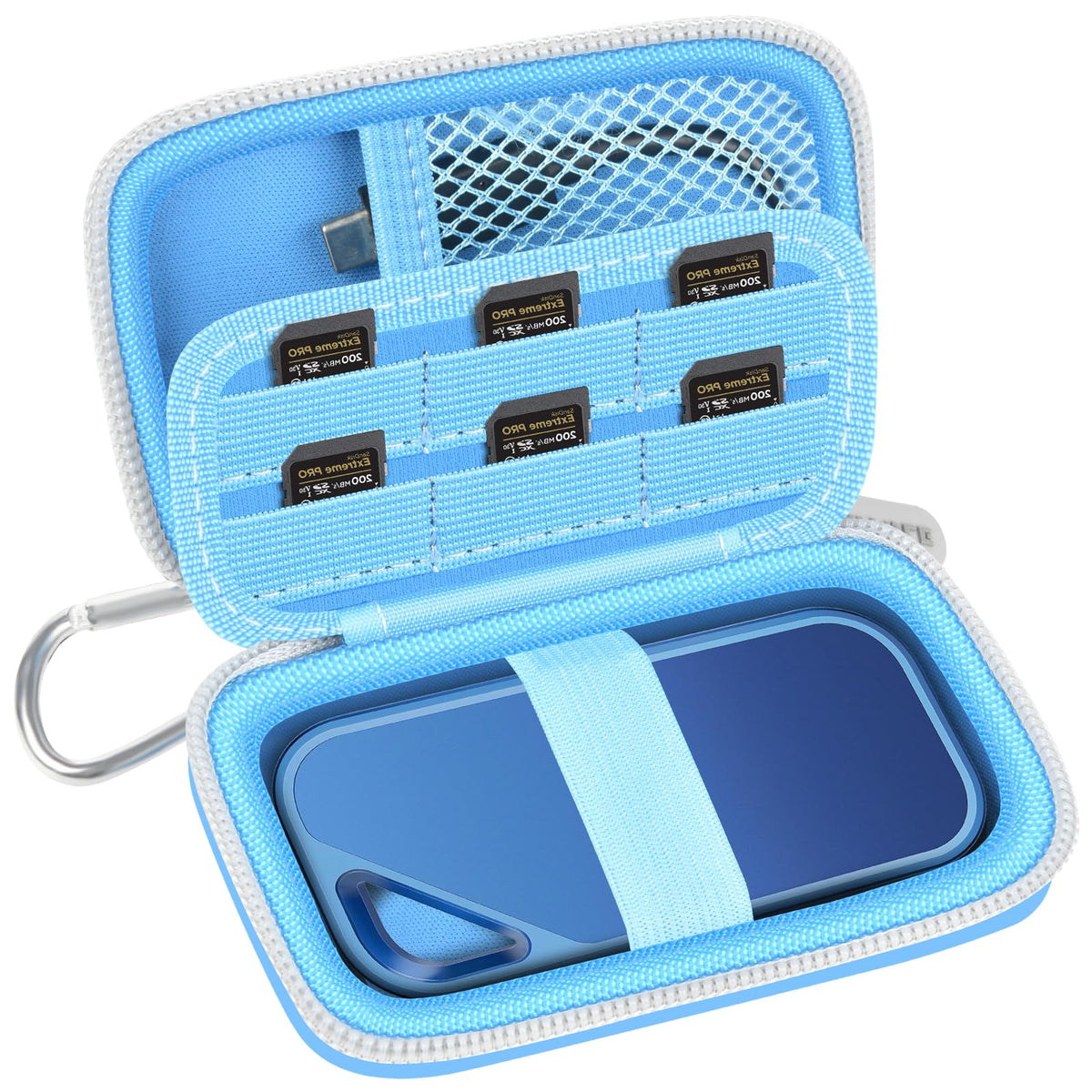 for SanDisk Extreme Portable SSD Case | ALKOO – Lightblue – protective case product view