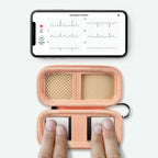 for KardiaMobile 6L device used inside the open peach travel case without removal