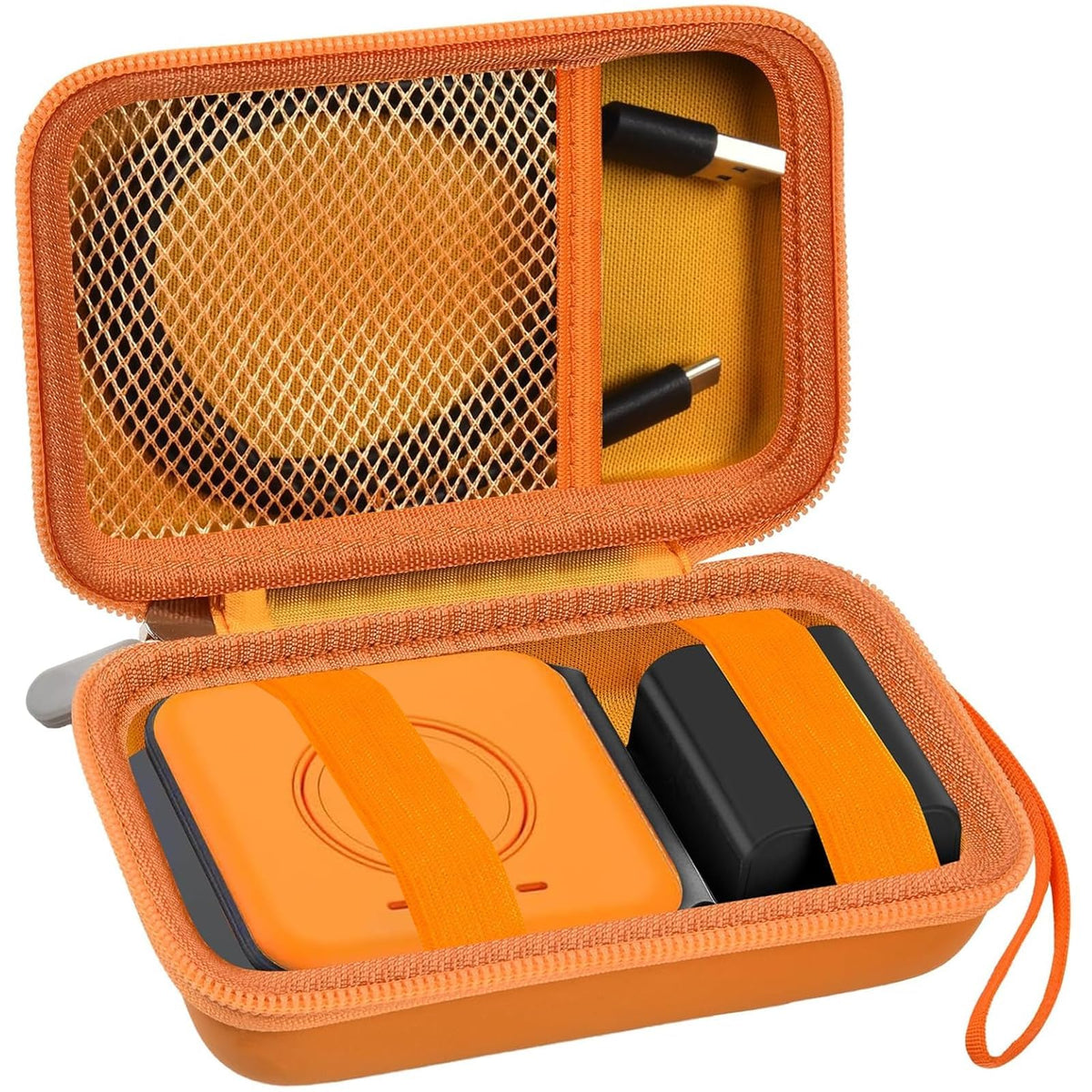3-in-1 Wireless Charger Travel Case | ALKOO – Orange – protective case product view