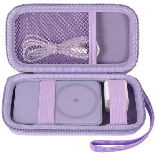 for Anker for MagSafe Power Bank Travel Case | ALKOO – Medium / Purple – protective case product view