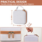 White and tan for NIIMBOT label maker case dimensions with handle and dual zippers