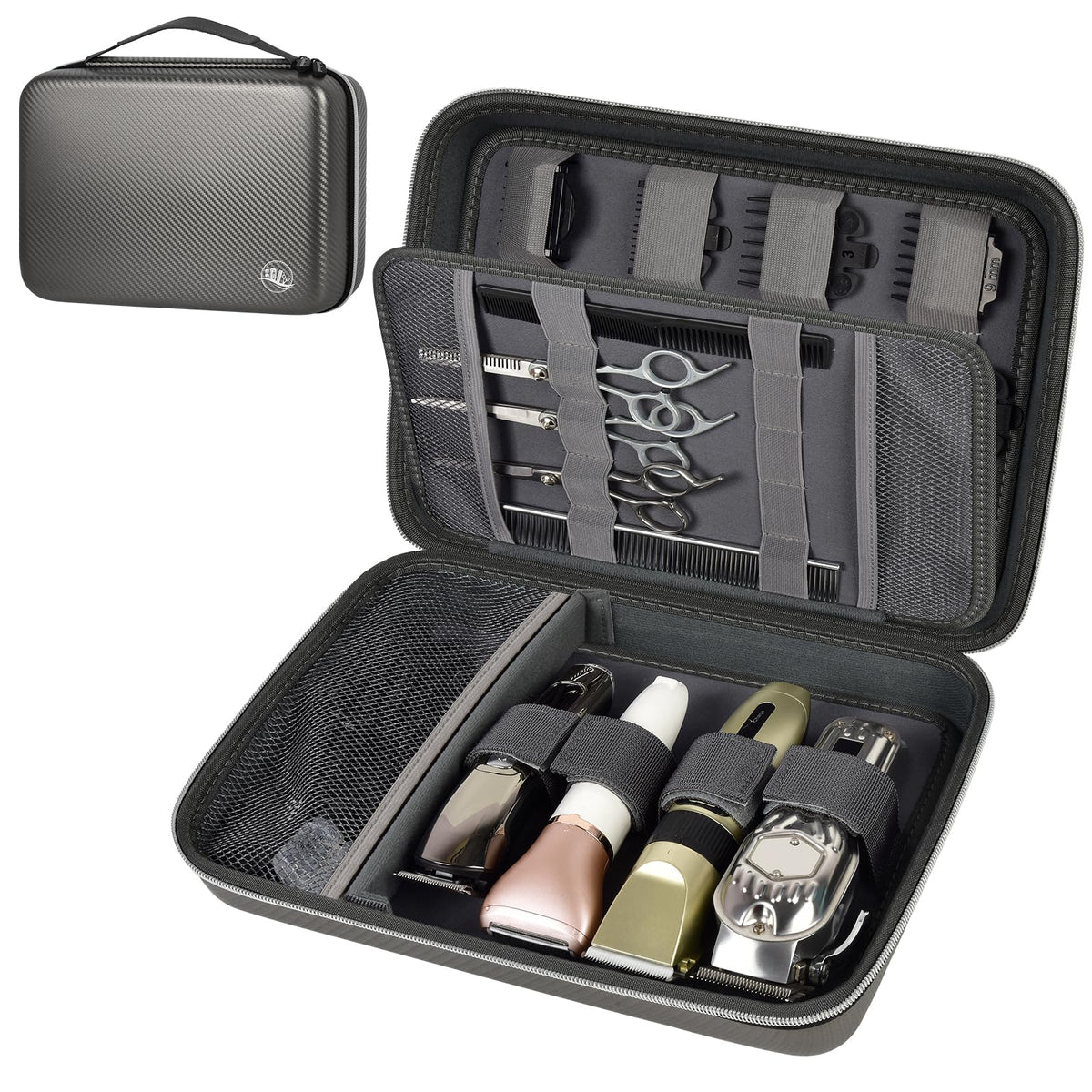 Professional Hair Clipper Travel Case | ALKOO – Dark Grey – protective case product view