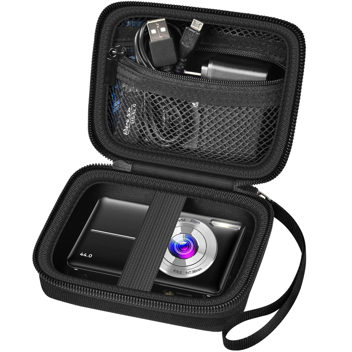 Digital Camera Case for Kodak PIXPRO & More | ALKOO – Black – protective case product view