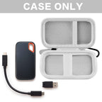 Open white for SanDisk SSD case with portable drive and cable; case only