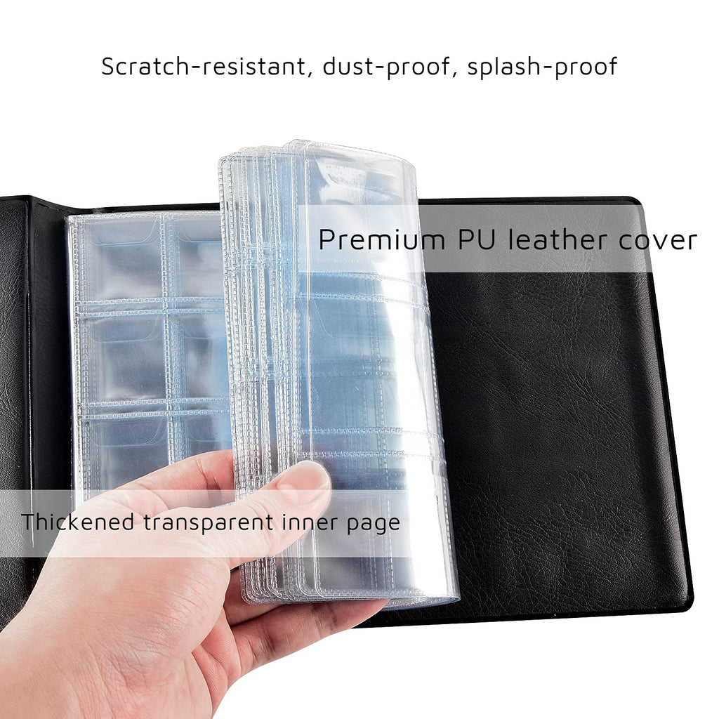 Navy coin album with thick transparent pages and scratch-resistant PU leather cover