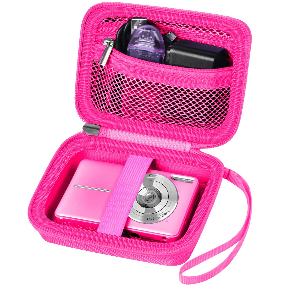 Digital Camera Case for Kodak PIXPRO & More | ALKOO – Rose Red – protective case product view