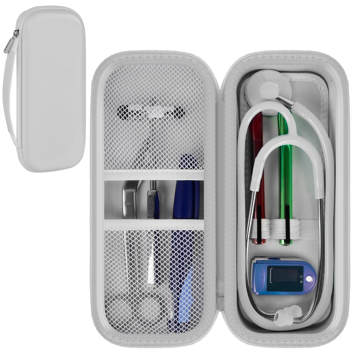Stethoscope Case for Littmann, for MDF & for Omron | ALKOO – White – protective case product view