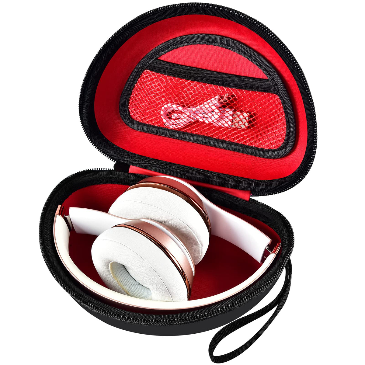 for Beats Solo & Studio Headphone Case | ALKOO – Black+Inside Red – protective case product view
