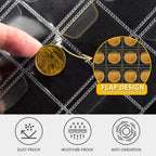 Navy coin album flap pockets demonstrating dust, moisture, and oxidation protection