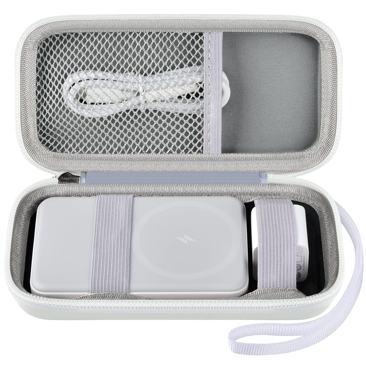for Anker for MagSafe Power Bank Travel Case | ALKOO – Medium / White – protective case product view