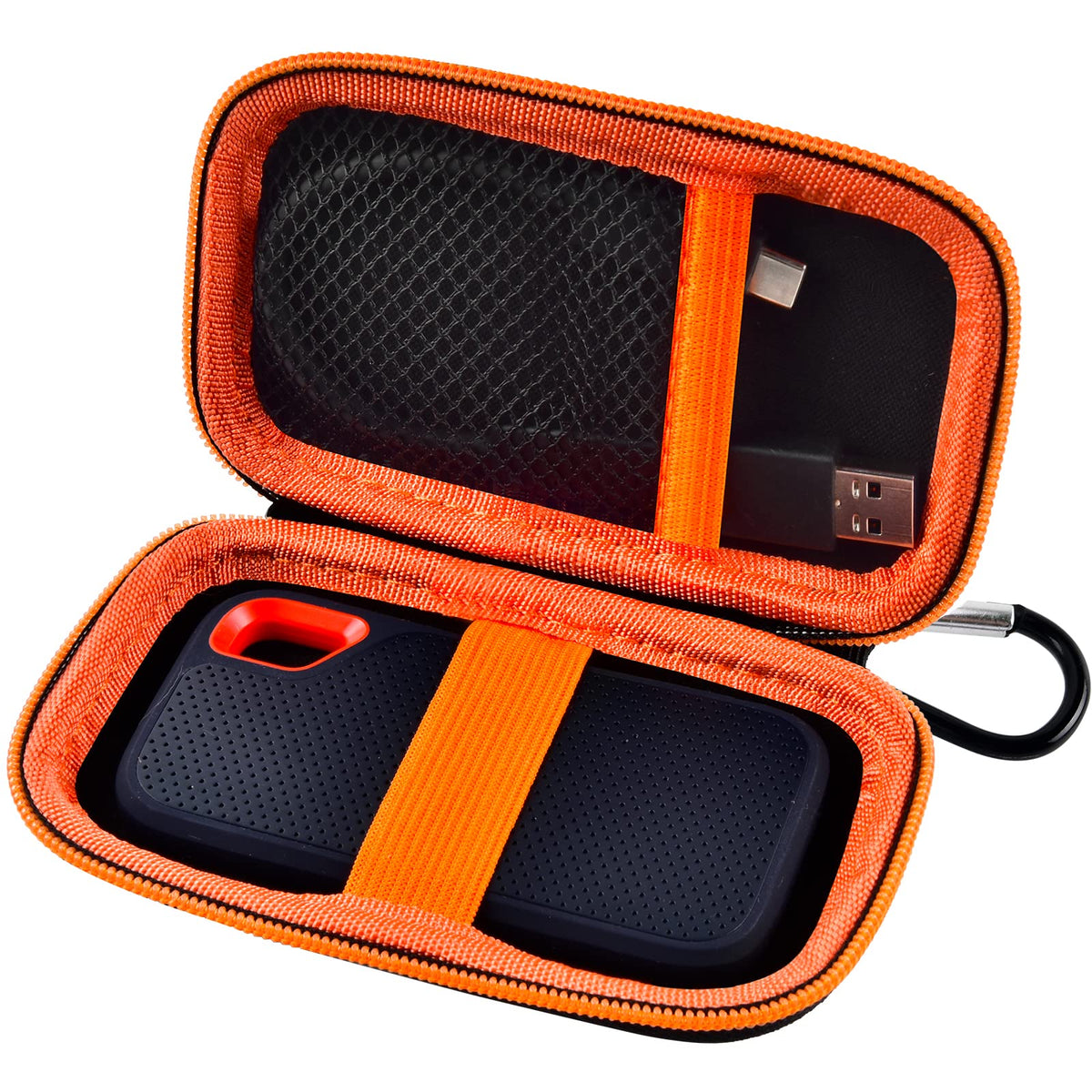 for SanDisk Extreme Portable SSD Case | ALKOO – Orange – protective case product view