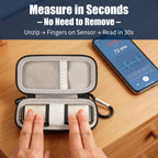 for KardiaMobile measurement performed inside the open black case without removing the device