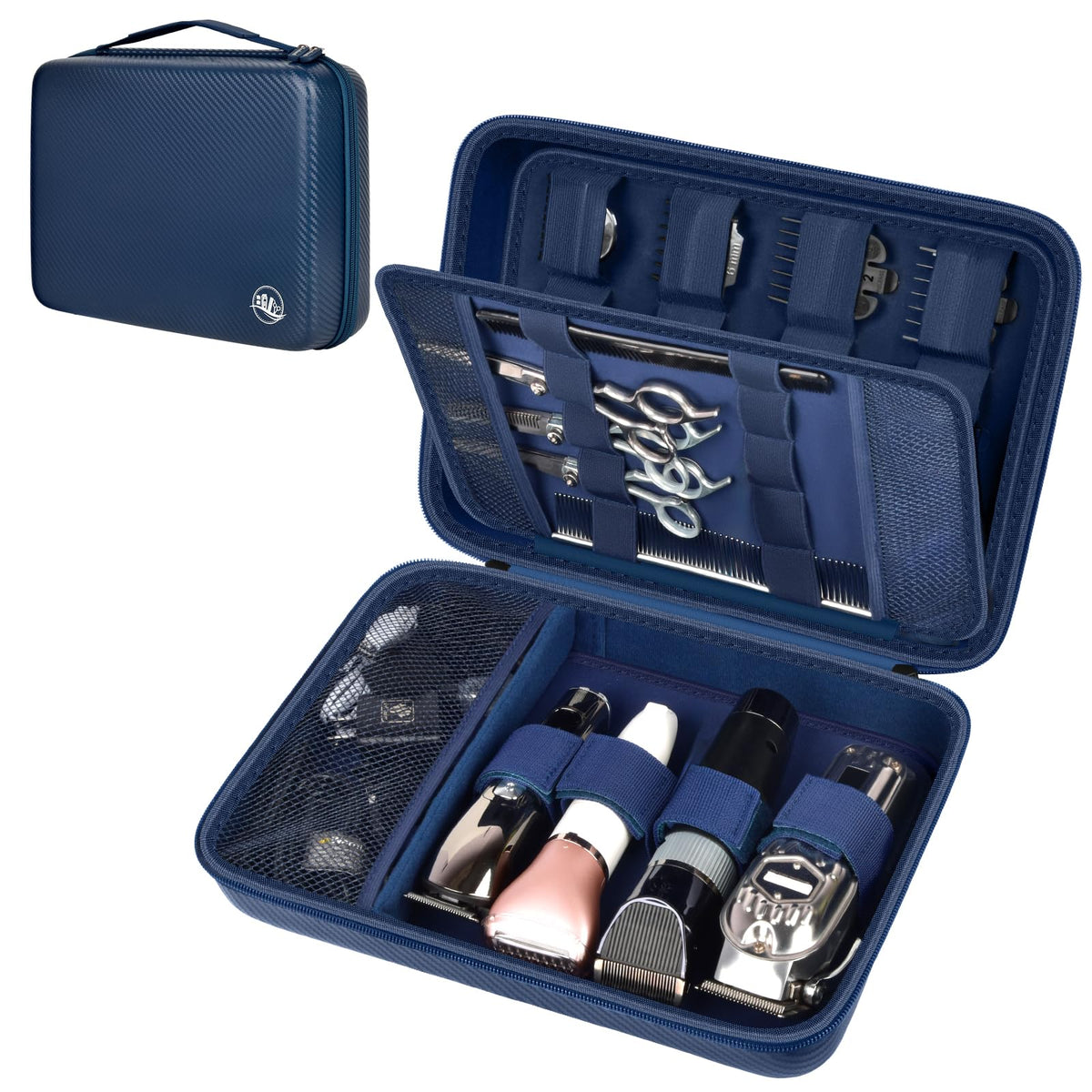 Professional Hair Clipper Travel Case | ALKOO – Blue – protective case product view