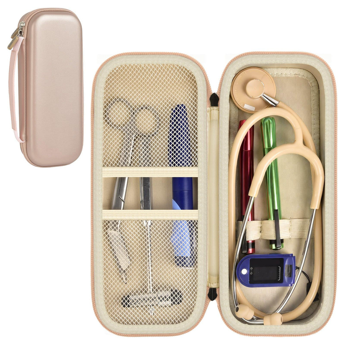 Stethoscope Case for Littmann, for MDF & for Omron | ALKOO – Rose Gold – protective case product view