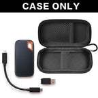 Open black for SanDisk SSD case with portable drive and cable; case only