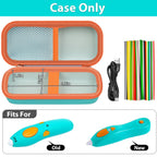 Open turquoise and orange for 3Doodler Start+ pen case with filament storage; case only