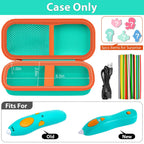 Open teal and orange for 3Doodler Start+ pen case with filament storage; case only