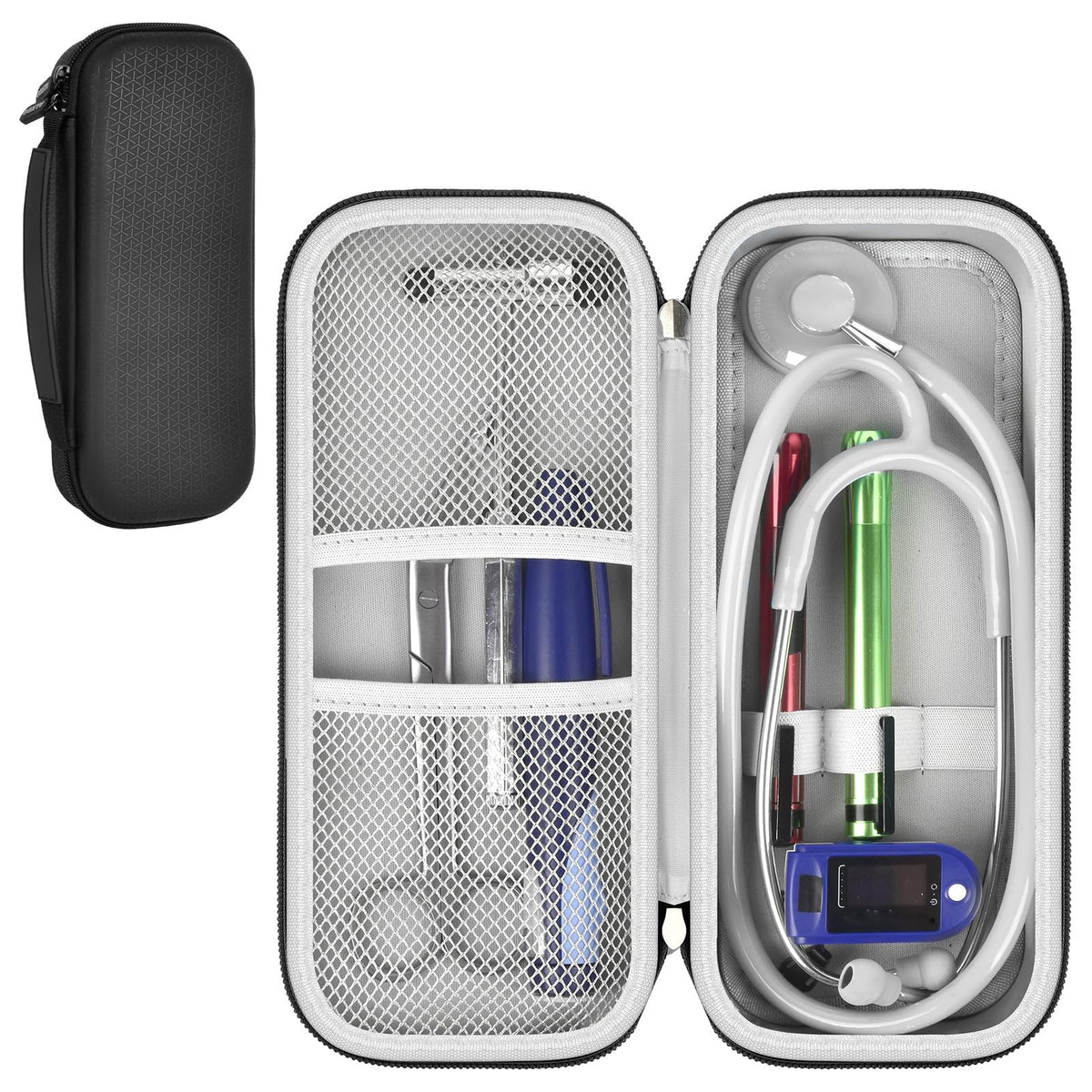 Stethoscope Case for Littmann, for MDF & for Omron | ALKOO – Matte Black – protective case product view